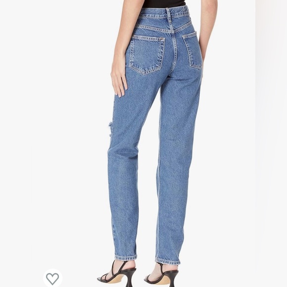 Free People The Lasso Jeans High Rise Straight Fit Washed Blue Womens Size 24 - Picture 4 of 11